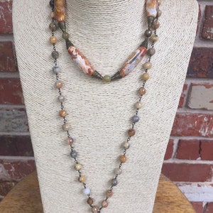 Fire agate collar necklace