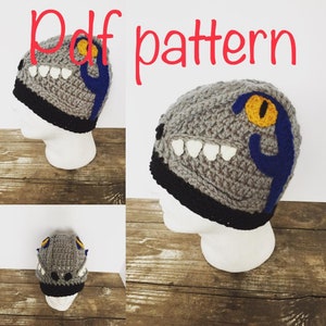 Blue Velociraptor PDF Crochet hat pattern ***pattern only, not a finished product***