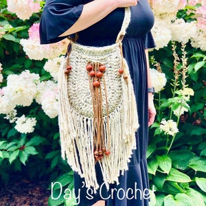 Desert Willow Bag Pattern ***PDF pattern only, not a finished product***, Crochet Bag pattern, Crochet Purse, Boho Bag