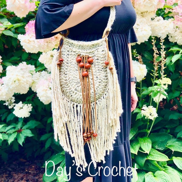 Desert Willow Bag Pattern ***PDF pattern only, not a finished product***, Crochet Bag pattern, Crochet Purse, Boho Bag