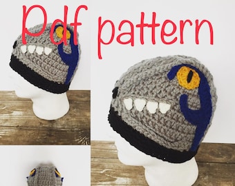 Blue Velociraptor PDF Crochet hat pattern ***pattern only, not a finished product***