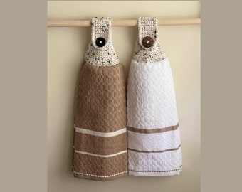 Easy Crochet Towel Topper, **PDF pattern only, NOT a finished product**, Crochet tea towel, towel topper, towel hanger, decorative towel