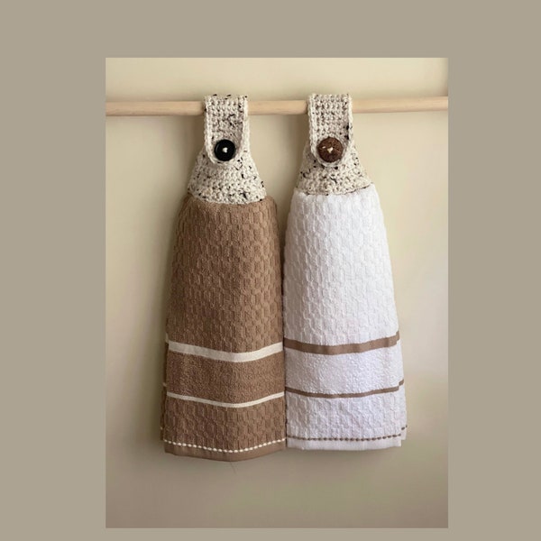Easy Crochet Towel Topper, **PDF pattern only, NOT a finished product**, Crochet tea towel, towel topper, towel hanger, decorative towel