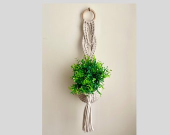 Macrochet 4" Planter, **PDF pattern only, NOT a finished product**, crochet planter pattern, faux macrame, macrame planter