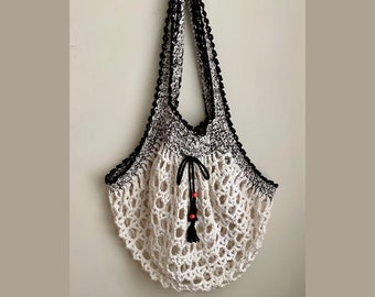 Merletto Market Bag, **PDF crochet pattern only, NOT a finished product**, crochet market bag, summer bag, lace bag
