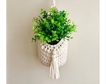 The Dewdrop Planter Pattern, *PDF file only, NOT a finished item*, crochet hanging planter, boho hanging planter, crochet planter