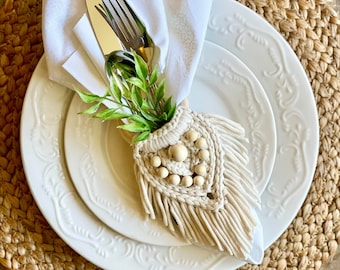 The Boho Napkin Ring, **PDF pattern only, NOT a finished product**, crochet pattern, digital pdf pattern download, napkin ring, faux macrame