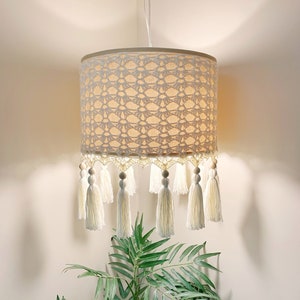 Crochet Suspension Light Crochet Chandelier Boho Light Pendant