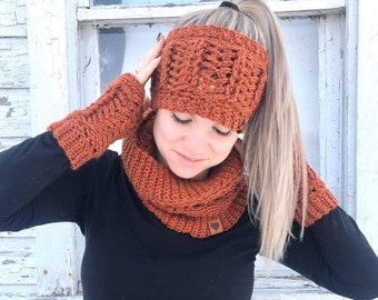 Braided Arrow Set, **PDF pattern only, NOT a finished product**, Ear warmers, wrist warmers, cowl patterns in one pdf