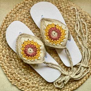 Sunburst Sandals, **digital PDF pattern only, NOT a finished product**, crochet sandals, crochet flip flops, crochet shoes