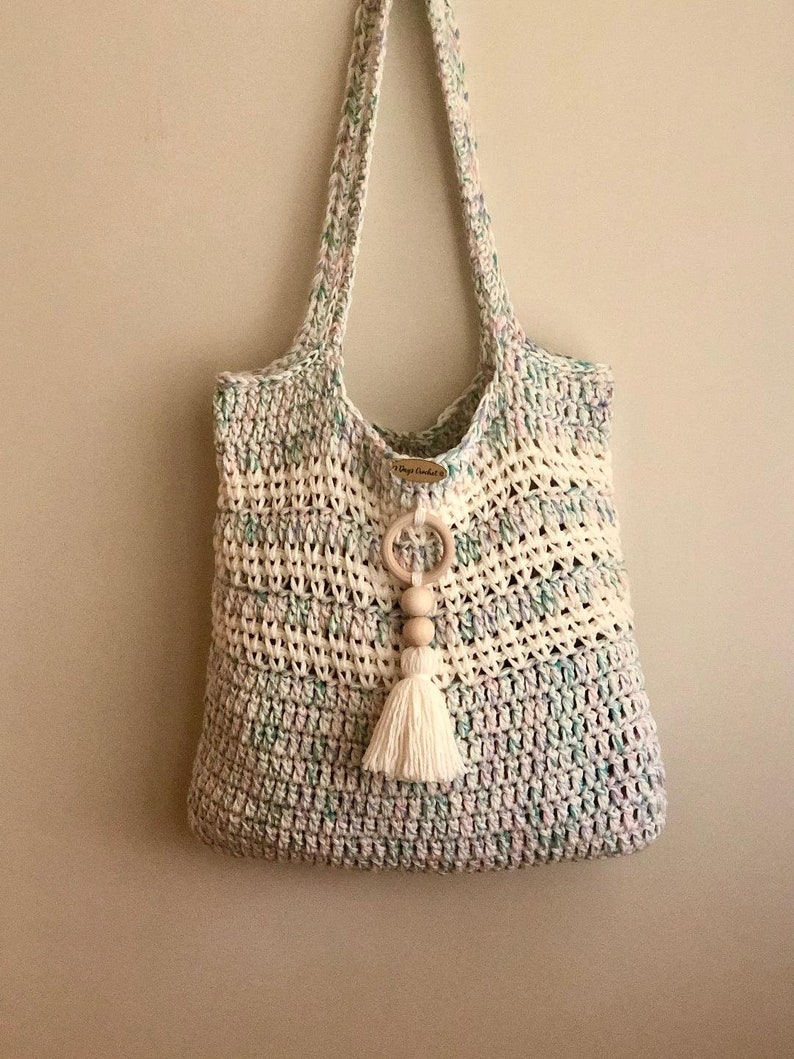 Mesh Market Bag, PDF Pattern, not a finished product, crochet market bag, summer bag, boho bag, modern bag pattern image 3