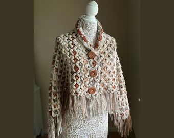 Boho Crochet Poncho, crochet shawl, crochet wrap  *PDF Pattern only, NOT a finished product*, Penelope Poncho