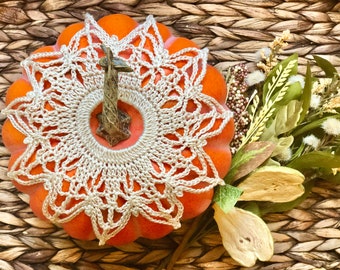Pumpkin Lace Collar, **PDF pattern only, NOT a finished item**, fall decor, crochet pumpkin, pumpkin pattern, fall doily