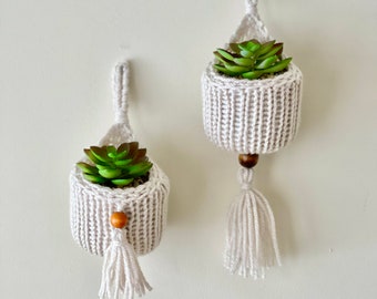 Addi Hanging Planters, **digital pdf pattern only, NOT a finished product**, knitting machine planter pattern, boho knitting pattern