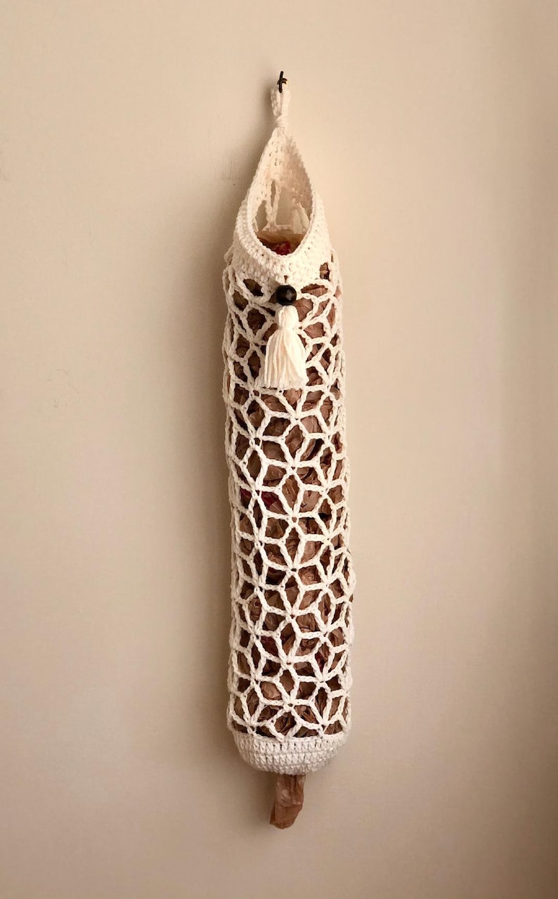 grocery bag holder Boho Bag Saver bag saver NOT a finished product** crochet plastic bag holder