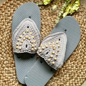 Sadie Sandals, PDF pattern only, NOT a finished product, crochet shoes, sandals, beaded sandals, crochet flip flops image 2