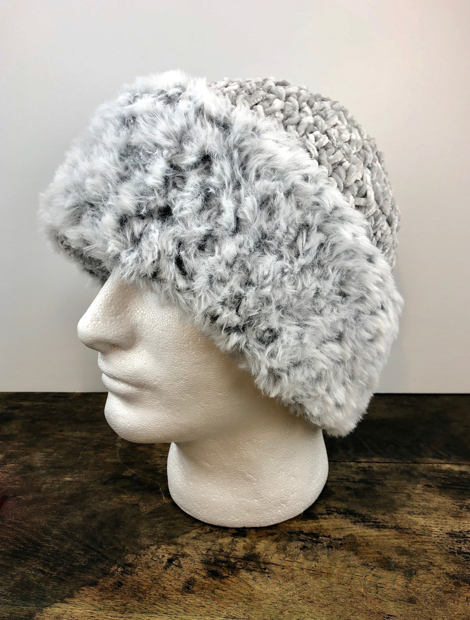 Crochet Ushanka Hat Pattern Faux Fur Hat Pattern Fur Trim Etsy