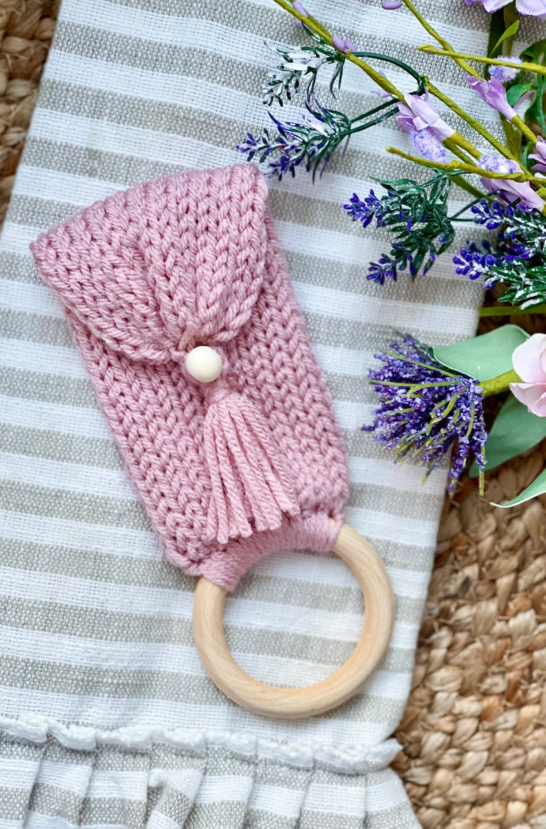 Addi Towel Rings, pdf knitting machine pattern only, NOT a finished product, addi machine, sentro machine, boho and farmhouse towel ring image 3