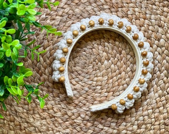 The Hanna Headband, **digital PDF pattern only, NOT a finished product**, crochet headband, boho headband, boho crown, beaded headband