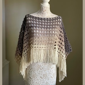 The Gemini Poncho, **PDF crochet pattern only, NOT a finished item**, crochet poncho pattern, crochet shawl, wrap