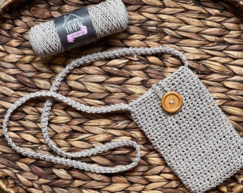 The Cellfaux Sak, **PDF digital crochet pattern only, NOT a finished product**, crochet cellphone purse, cellphone sling, phone crossbodybag