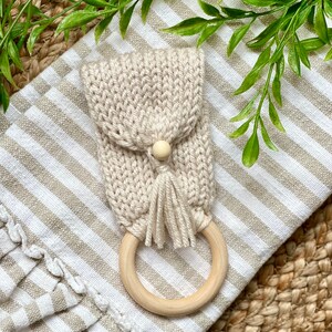 Addi Towel Rings, pdf knitting machine pattern only, NOT a finished product, addi machine, sentro machine, boho and farmhouse towel ring image 2