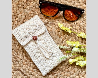 The Solana Sunglass Case, **PDF digital pattern only, NOT a finished product**, crochet sunglass case, boho glasses case