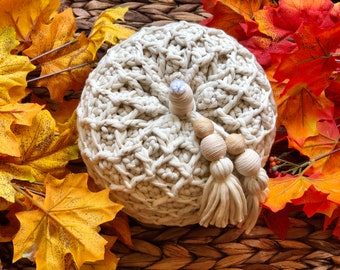 Boho Pumpkin, **PDF pattern only, NOT a finished product**, crochet pattern, crochet pumpkin, boho home decor, boho fall decor