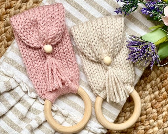 Addi Towel Rings, **pdf knitting machine pattern only, NOT a finished product**, addi machine, sentro machine, boho and farmhouse towel ring