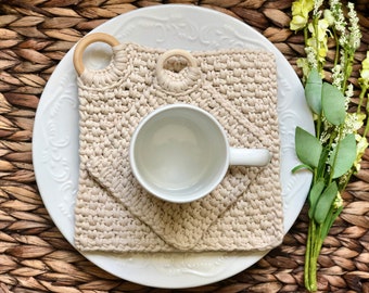 Trendy Trivet Set, **PDF file only, NOT a finished product**, Crochet coaster, crochet hot pad, trivet, mug rug, oven pad