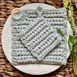 Crochet Herringbone Trivet Set, **PDF pattern only, NOT a finished product**, crochet trivet pattern, crochet coaster, modern crochet