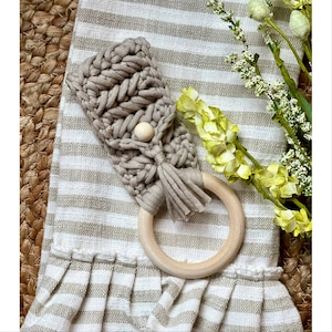 Herringbone Towel Ring, **PDF pattern only, NOT a finished product**, crochet towel ring, crochet towel topper, crochet towel