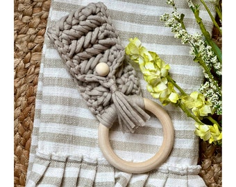Herringbone Towel Ring, **PDF pattern only, NOT a finished product**, crochet towel ring, crochet towel topper, crochet towel