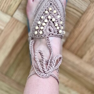 Sadie Sandals, PDF pattern only, NOT a finished product, crochet shoes, sandals, beaded sandals, crochet flip flops image 4