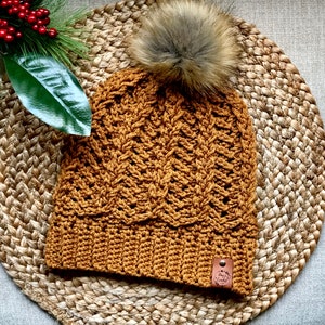 The Braided Arrow Beanie, **PDF pattern only, NOT a finished product**, crochet hat pattern, modern crochet pattern