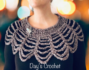 Webbed Lace Collar***PDF Pattern only, NOT a finished product***, easy crochet pattern, fall crochet pattern