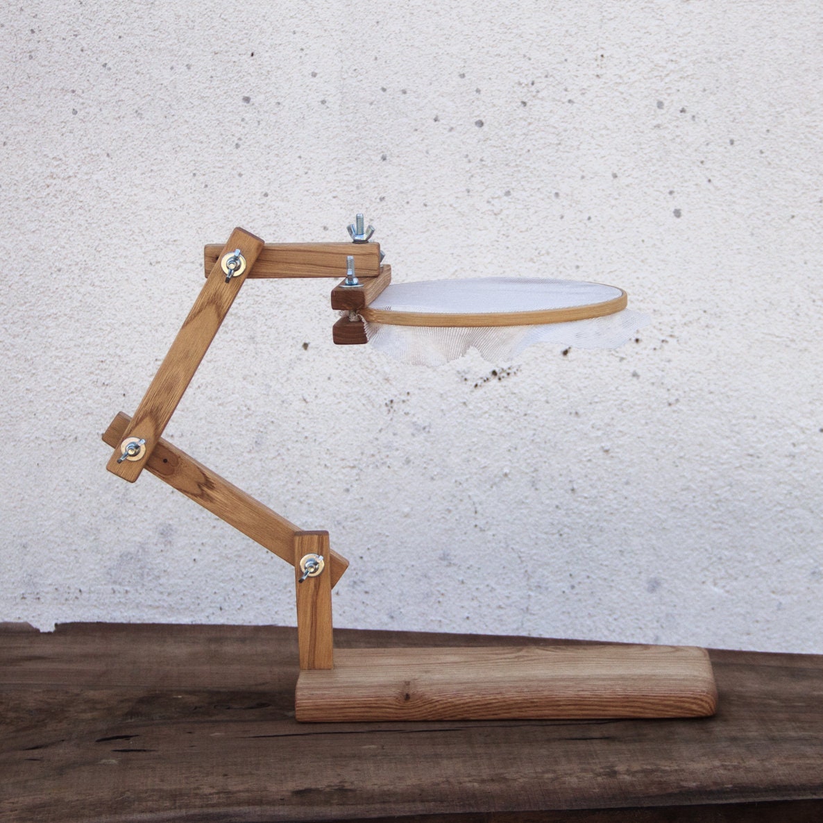 Adjustable Embroidery Stand Handmade Reused Solid Wood Etsy
