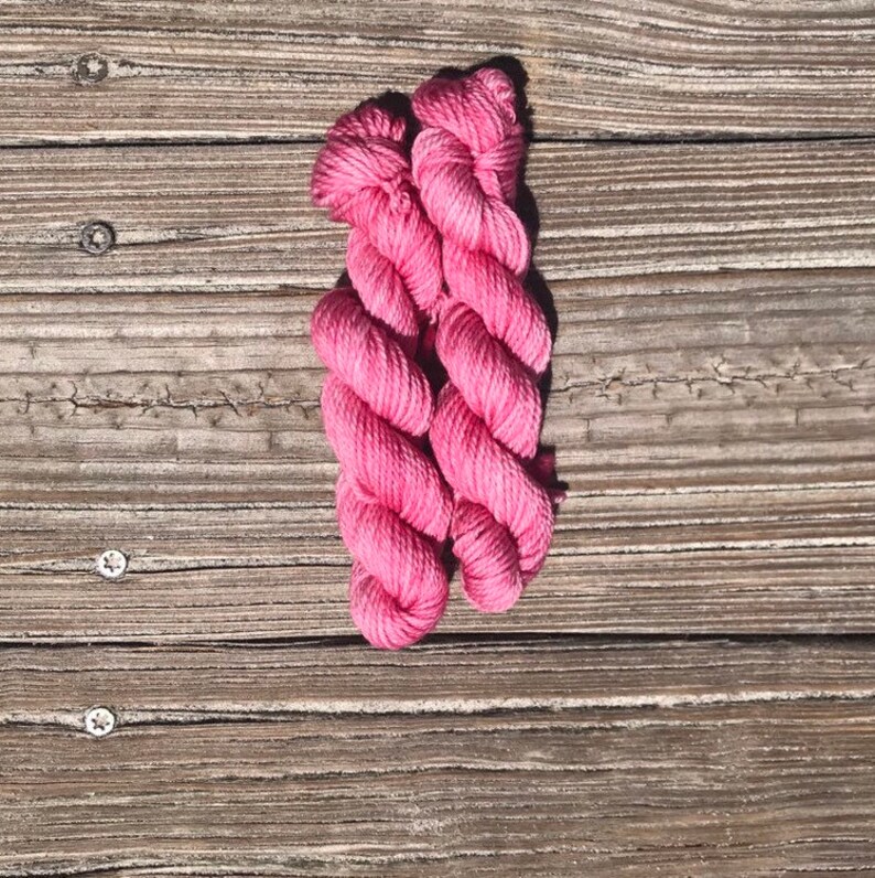 80 Merino 20 Nylon Hand Dyed Yarn Mini Skein Finch Fingering Weight Hand Dyed Yarn Rose Mulesing Free Merino
