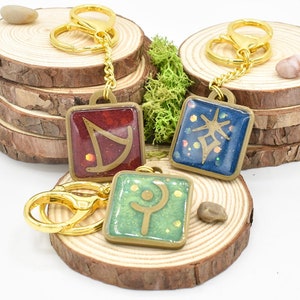 FFXIV Job Locket Style Keychain Final Fantasy XIV, Job Stone FF14 Keychain FF14, Gift for Gamers
