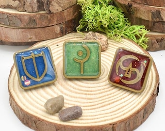 FFXIV Job Locket Style Pin Final Fantasy XIV, Job Stone FF14 Keychain FF14, Gift for Gamers