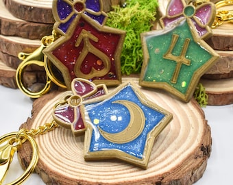 Sailor Moon Keychain - Magical 3D Star-Shaped Design with Epoxy Resin for Anime Fans