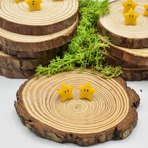 Power Star Ohrring - Mario inspiriert, Ohrstecker, 3D gedruckt und handbemalt