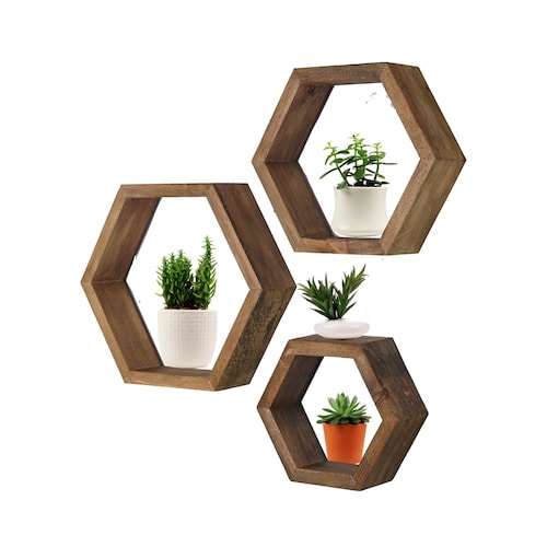 3 Hexagon Shelves Shelf Hexagon Shelf Nursery Etsy