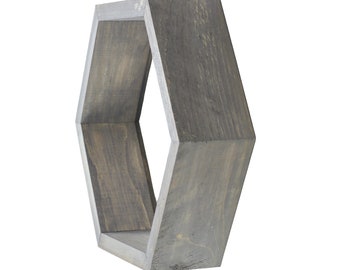 Rustic Hexagon Wood Shelves | Honeycomb Shelves | Geometric Shelves | Wood Shelf