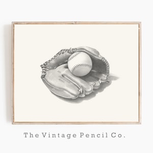 Vintage Baseball Nursery Print Boy Wall Art Decor Printable Baseball Art Boys Room Print Sports Theme Nursery Art Digital Print Baseball Art