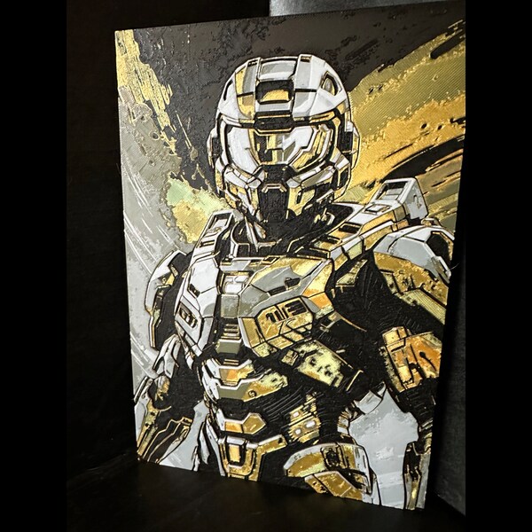 3D Printed Halo Master Chief Wall Art - Gaming Decor