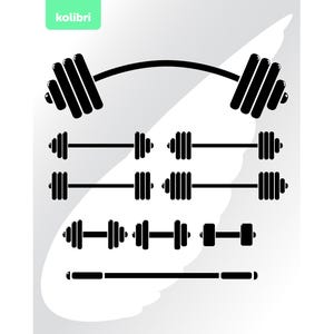 Barbell svg – Weight svg – Fitness svg – Barbell clipart – Gym svg – Workout svg – Exercise sport svg – eps, png, dxf, pdf, svg for cricut