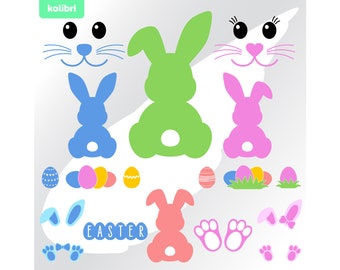 Easter bunny svg – Easter svg – Bunny svg – Rabbit svg – Face svg – Easter egg svg – Easter bundle svg – eps, png, dxf, pdf, svg for cricut