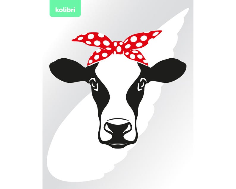cow head bandana svg
