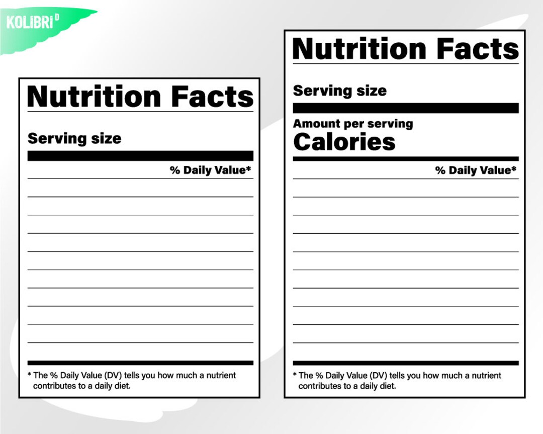 Nutrition Facts Svg Nutrition Svg Nutrition Facts Clipart Etsy